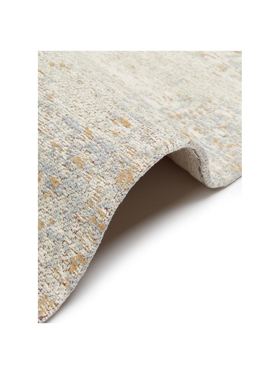 Tapis de couloir chenille tissé main Loire, Tons beiges, larg. 80 x long. 200 cm