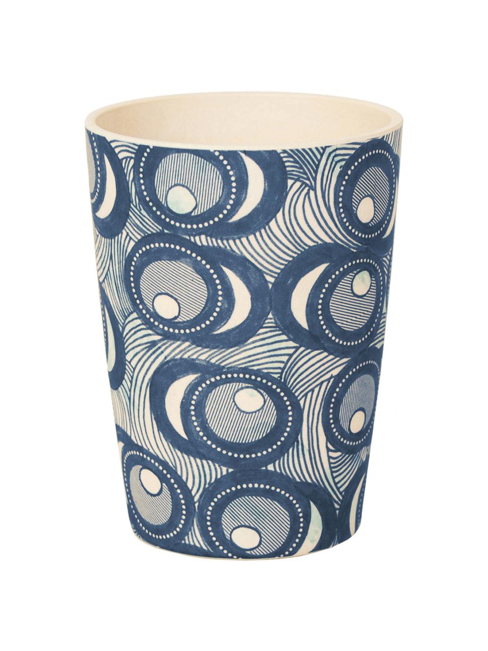 Mug en bambou Fish Eye, Bleu, blanc