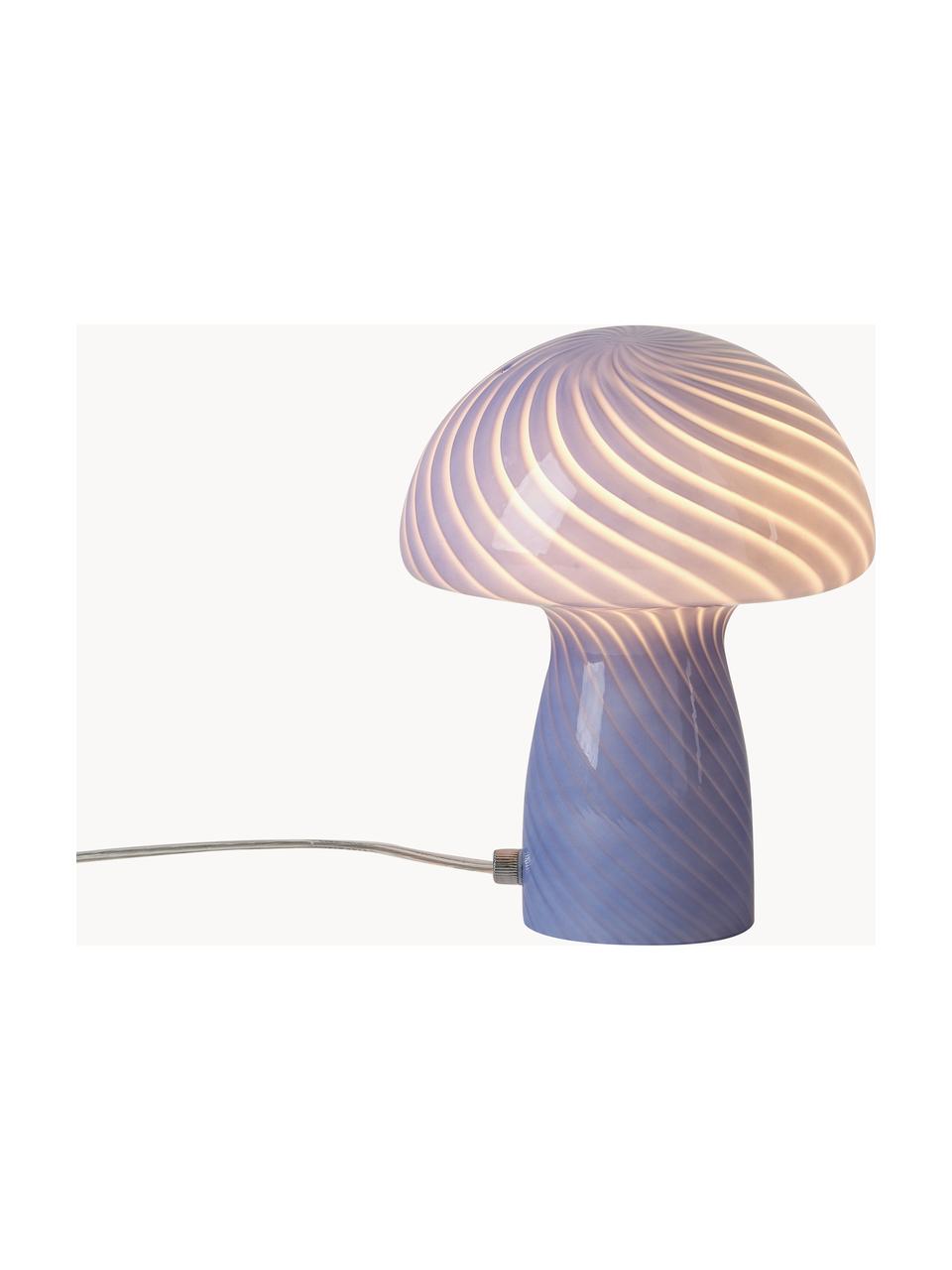 Kleine tafellamp Mushroom van glas, Lamp: glas, Grijsblauw, Ø 19 x H 23 cm