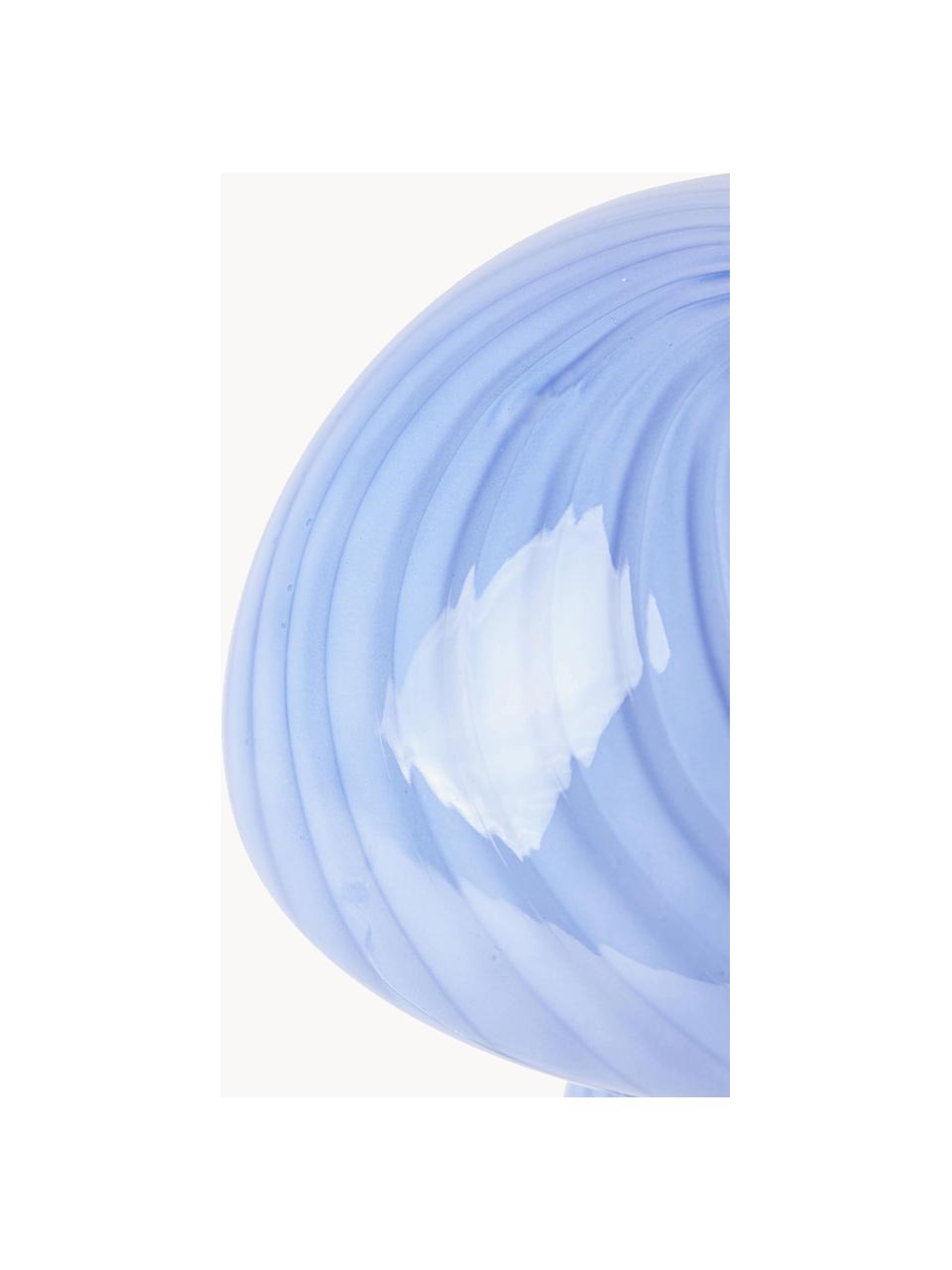 Lámpara de mesa pequeña de vidrio Mushroom, Lámpara: vidrio, Cable: plástico, Azul claro, Ø 19 x Al 23 cm