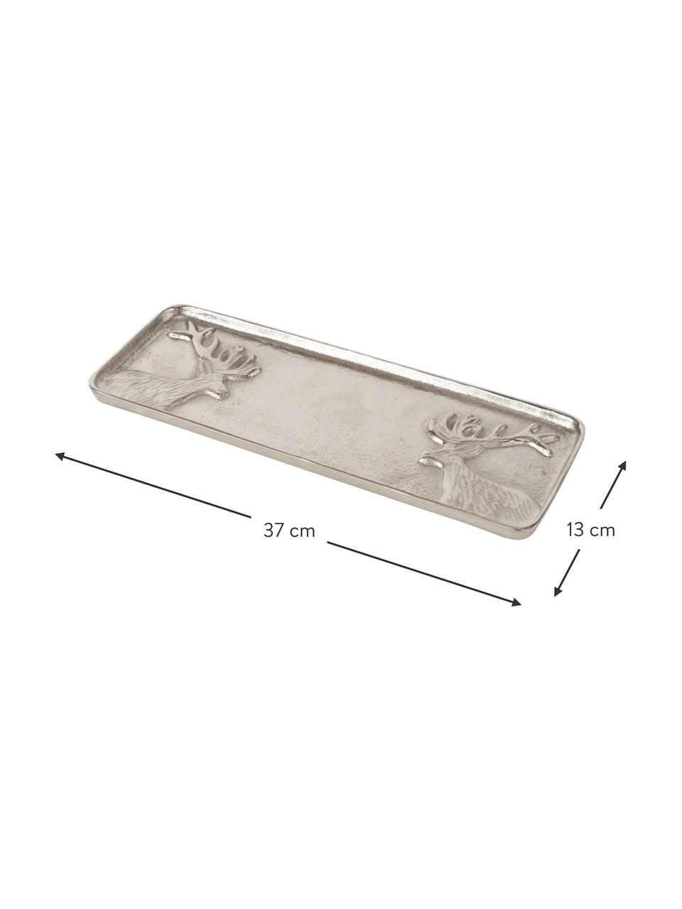 Bandeja decorativa Egon, Metal recubierto, Plateado, An 37 x L 13 cm