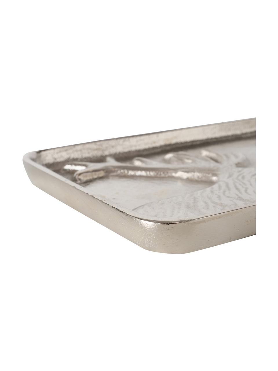 Bandeja decorativa Egon, Metal recubierto, Plateado, An 37 x L 13 cm