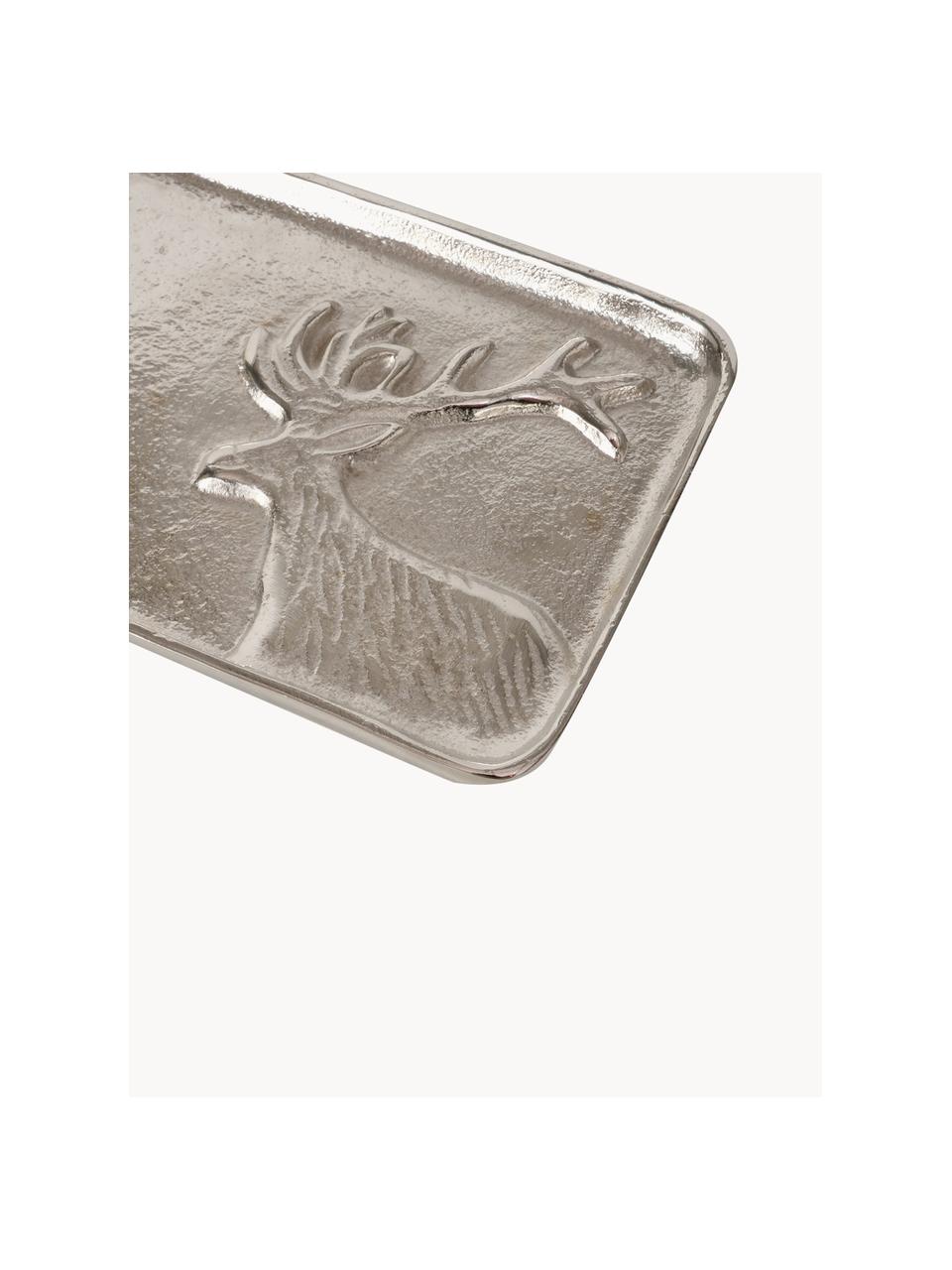 Deko-Tablett Egon, Metall, beschichtet, Silberfarben, L 37 x B 13 cm