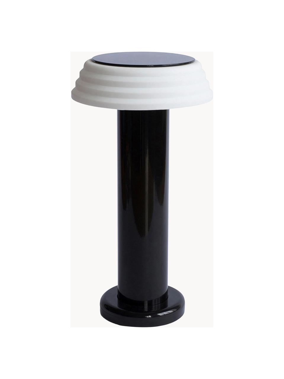 Kleine mobiele LED tafellamp PL1, dimbaar, Lampenkap: silicone, Zwart, wit, Ø 13 x H 24 cm
