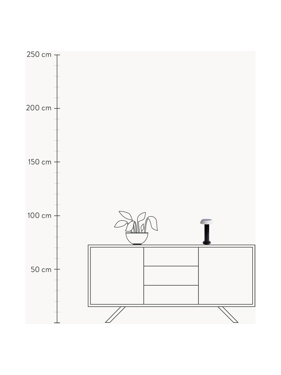 Malá přenosná stolní LED lampa PL1, stmívatelná, Černá, bílá, Ø 13 cm, V 24 cm