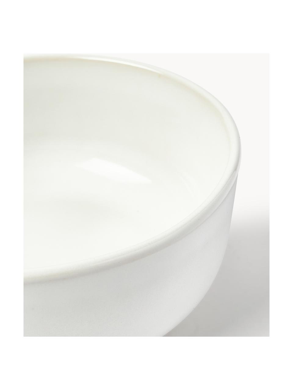 Handgemaakte serviesset Ethel, 4 personen (set van 12), Keramiek, Wit, oker, 4 personen (12-delig)