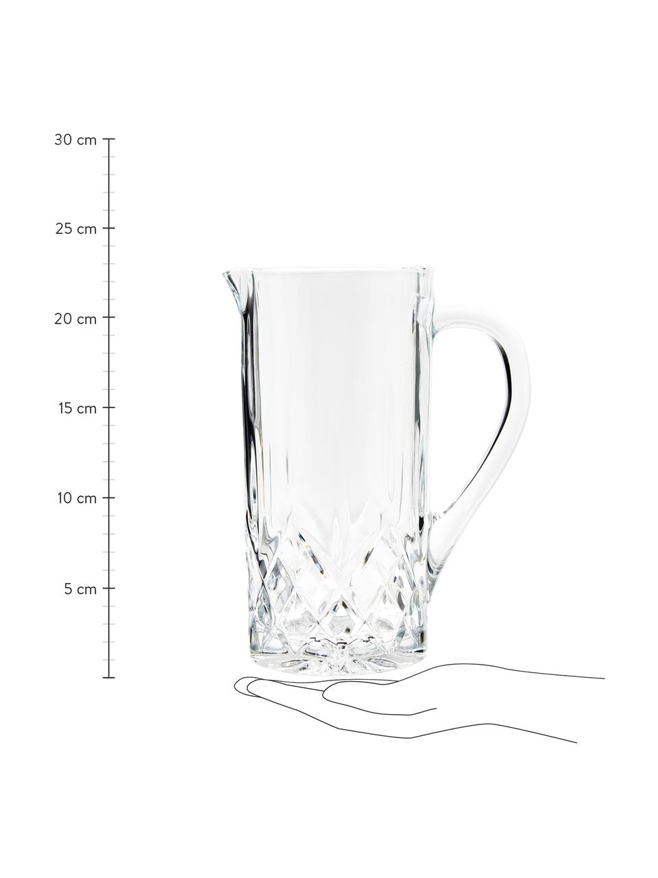 Jarra de cristal con relieve Opera, 1,2 L, Cristal Luxion, Transparente, Al 23 cm, 1,2 L