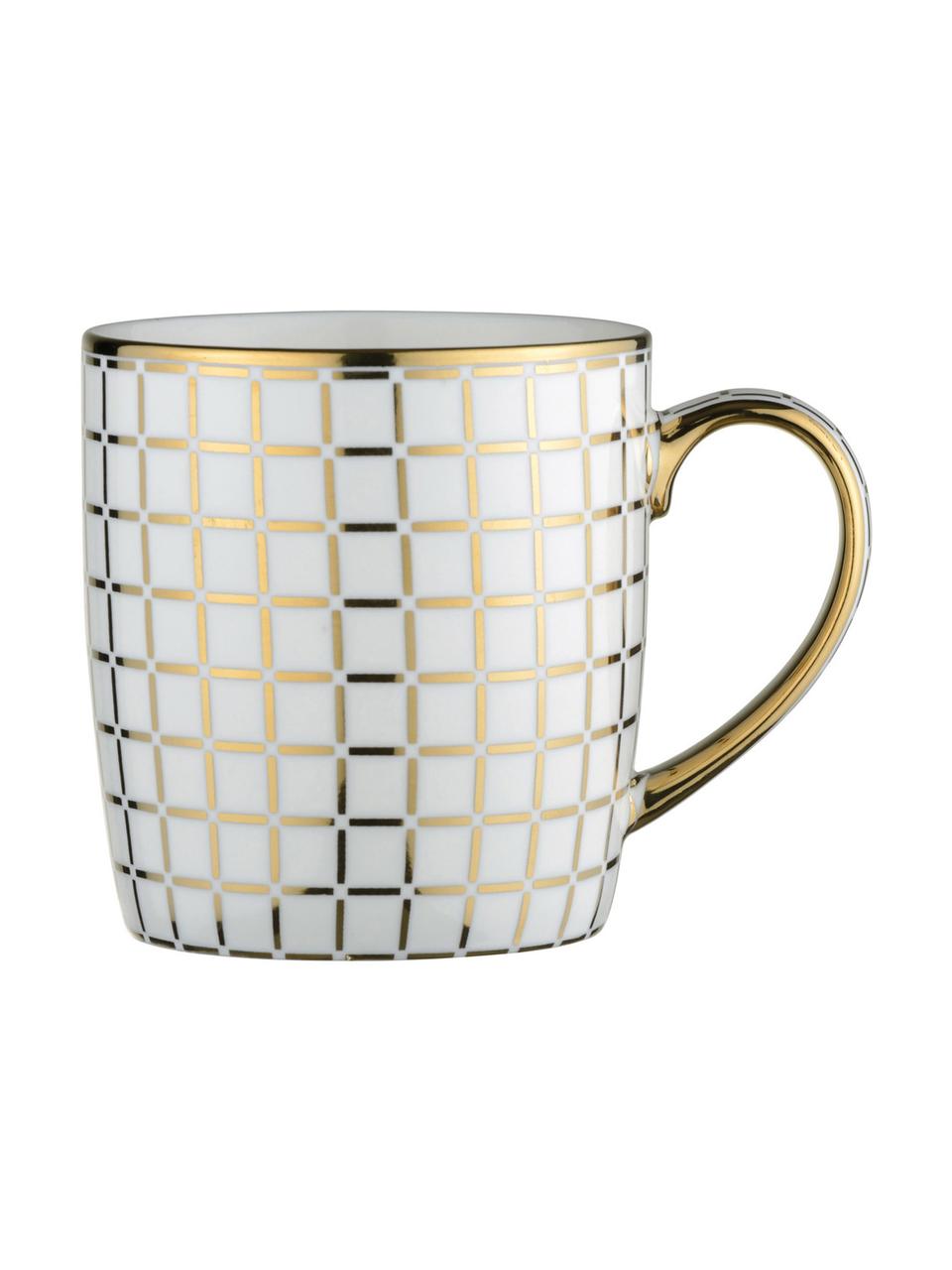 Tasses Lattice, 4 pièces, Blanc, couleur dorée