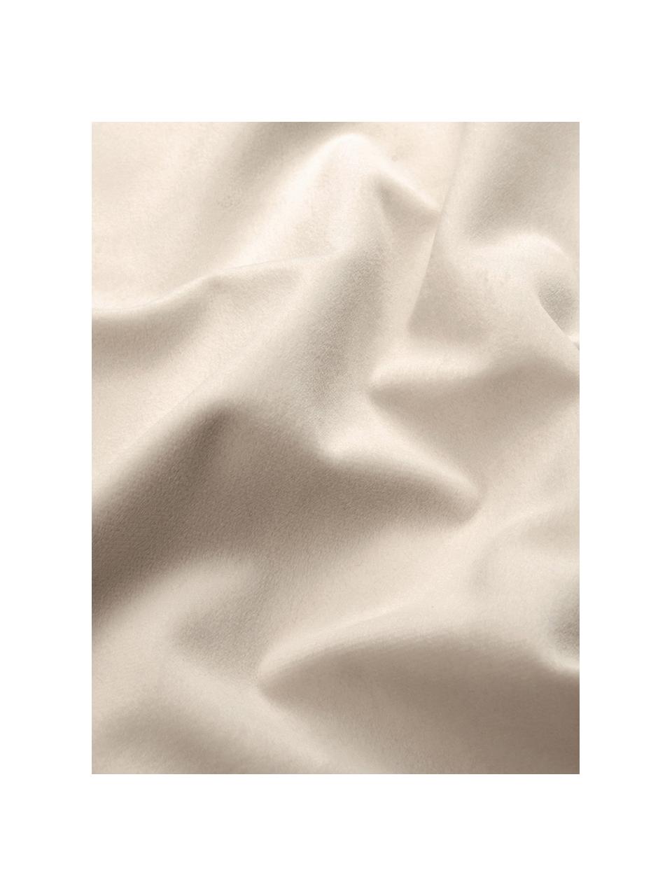 Housse de coussin en velours brodé Candy, Blanc crème