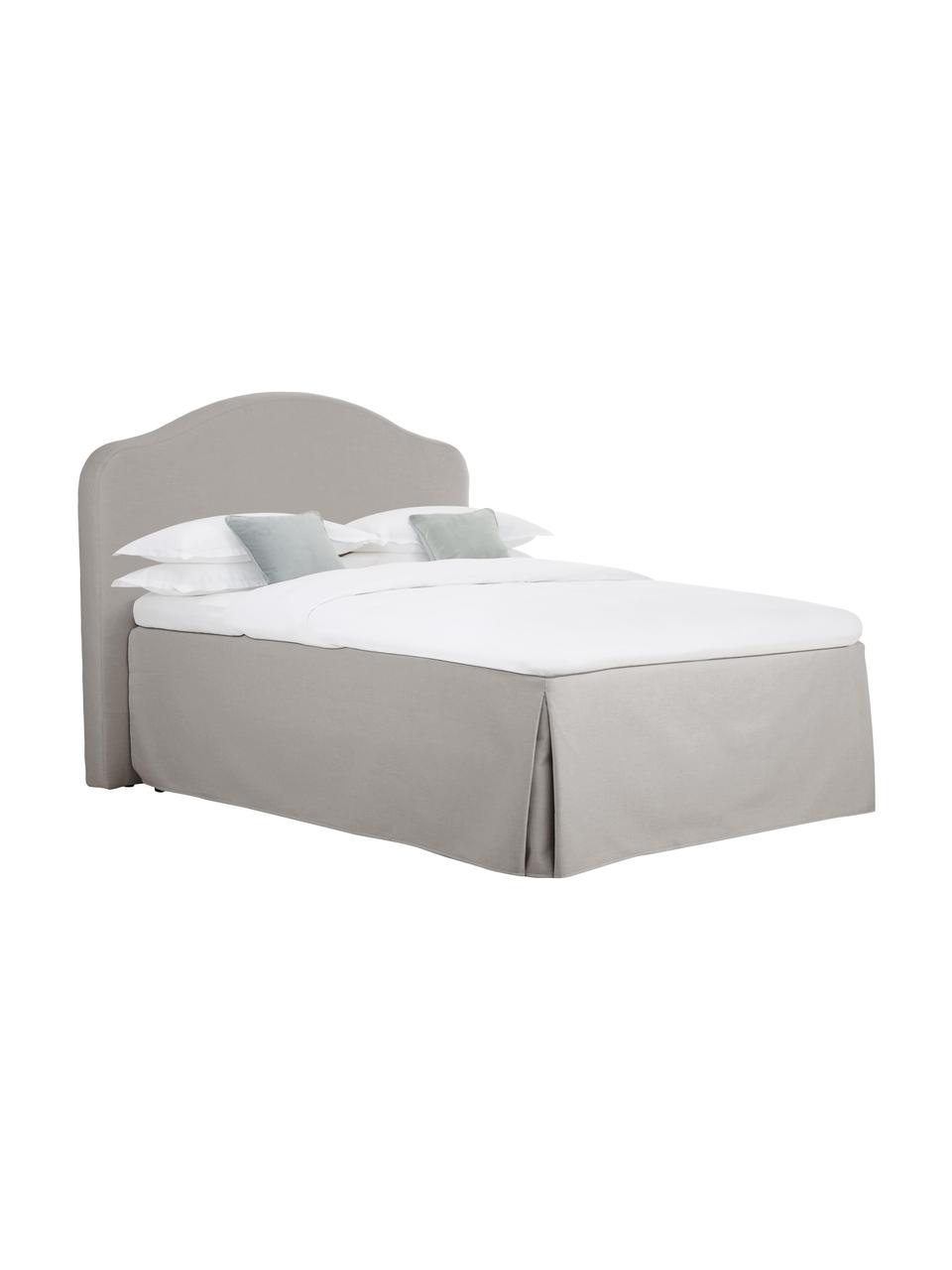Lit à sommier tapissier Premium Dahlia, Tissu gris clair, larg. 140 x long. 200 cm, indice de fermeté 2