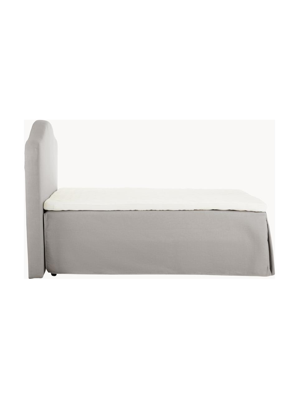 Letto boxspring premium Dahlia, Materasso: nucleo a 5 zone di molle , Piedini: legno massiccio di betull, Tessuto grigio chiaro, Larg. 140 x Lung. 200 cm, grado di durezza H2