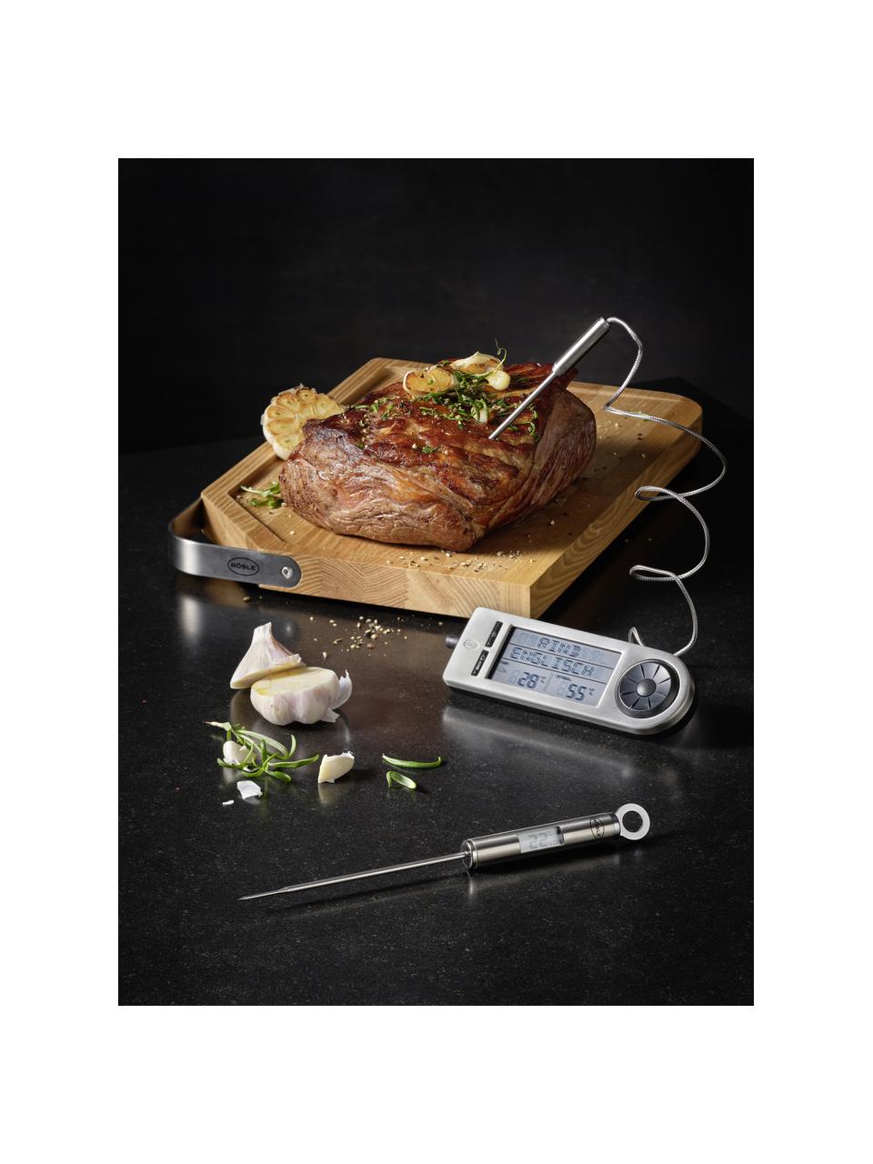 Digitale vleesthermometer Brad met twee sensoren, Edelstaal 18/10, Zilverkleurig, zwart, B 18 cm x H 5 cm