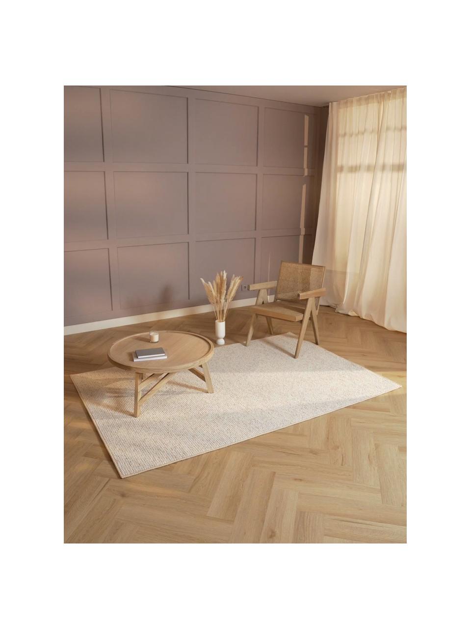 Okrúhly koberec so slučkovým povrchom Lyon, Krémovobiela, Š 140 x D 200 cm (veľkosť S)