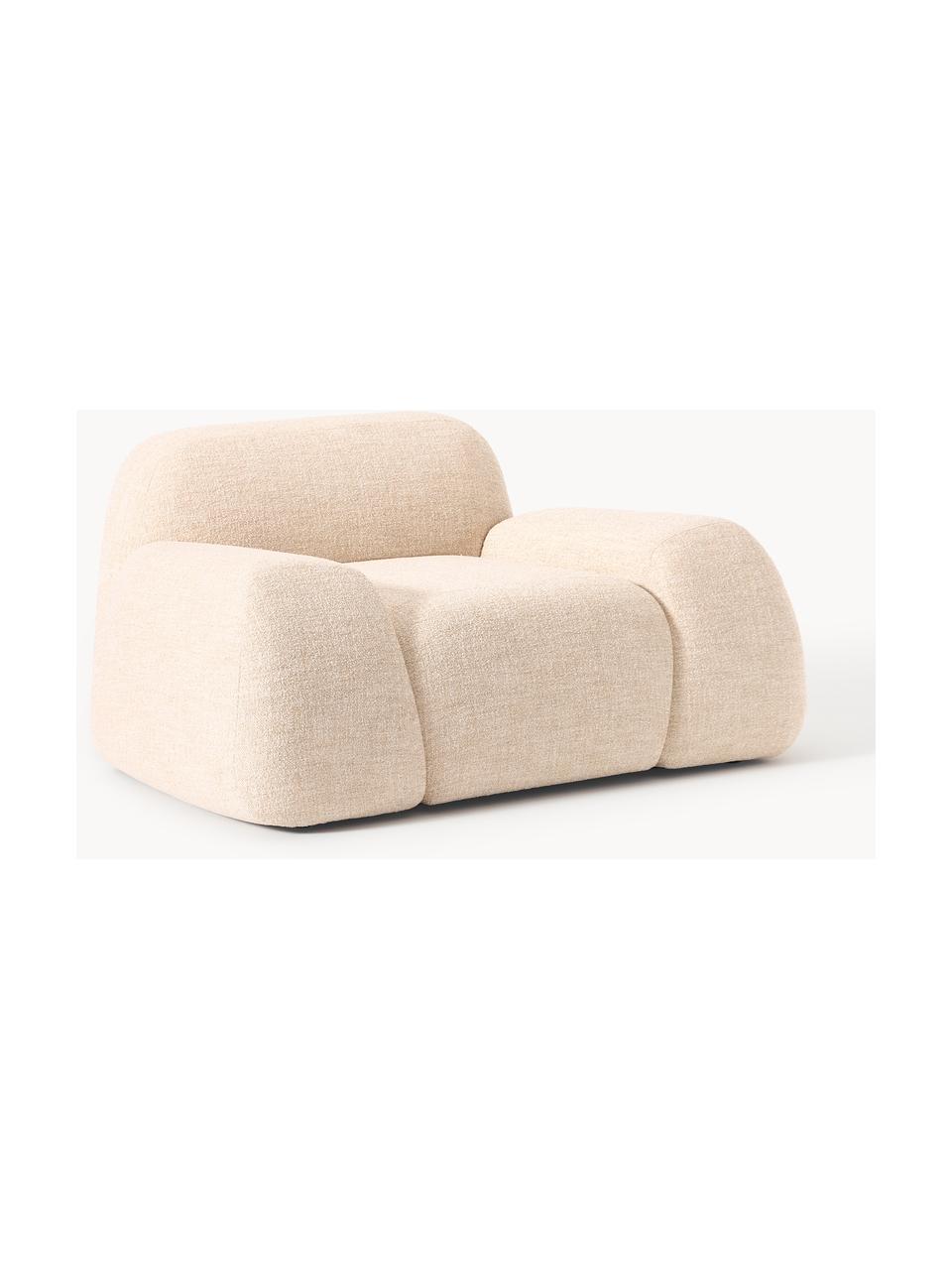 Loungesessel Wolke aus Bouclé, Bezug: Bouclé (96 % Polyester, 4, Füße: Kunststoff Dieses Produkt, Bouclé Peach, B 138 x T 105 cm