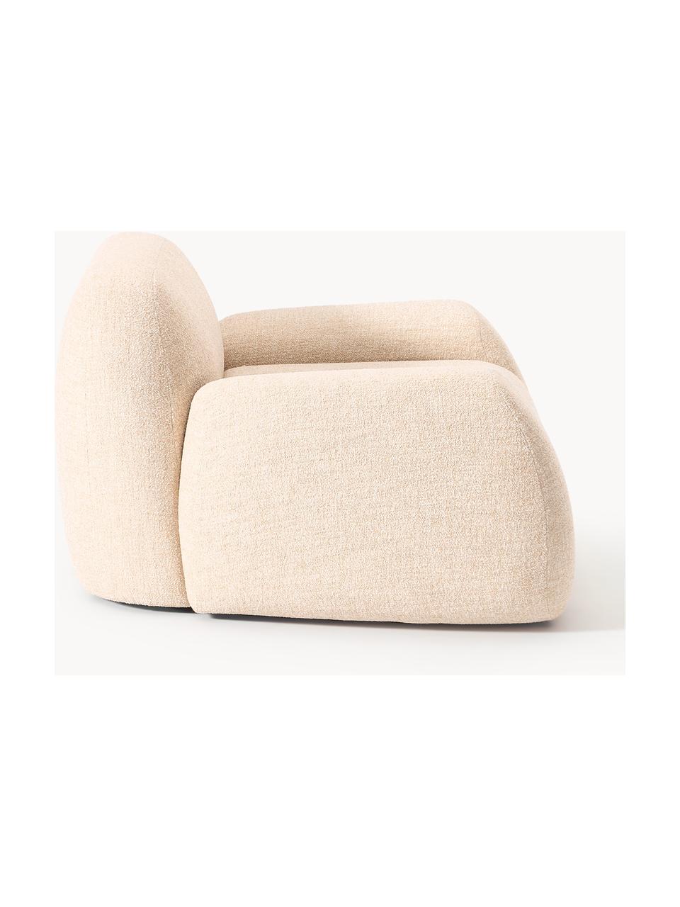 Loungefauteuil Wolke van bouclé, Poten: kunststof Dit product is , Bouclé Peach, B 138 x D 105 cm