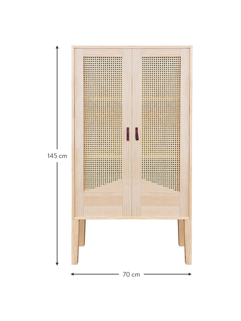 Armario de madera de pino Forest, Estructura: madera de pino, Beige, An 70 x Al 145 cm