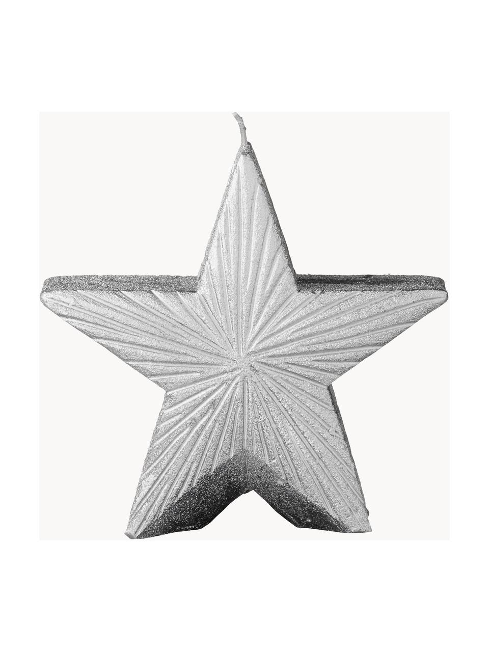 Bougie étoile Nordic, Cire, Argenté, larg. 12 x haut. 11 cm