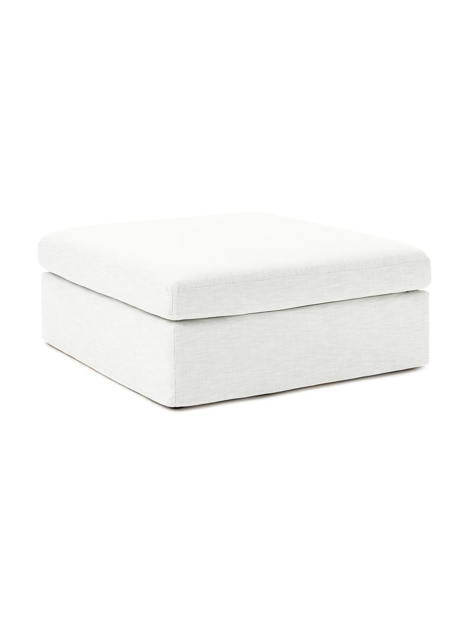 Pouf canapé Russell, Tissu blanc crème, larg. 103 x haut. 43 cm