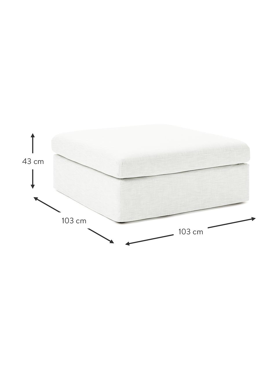 Pouf canapé Russell, Tissu blanc crème, larg. 103 x haut. 43 cm