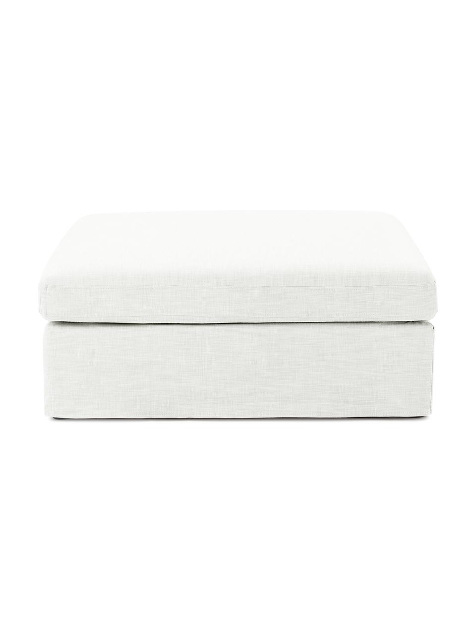 Pouf canapé Russell, Tissu blanc crème, larg. 103 x haut. 43 cm