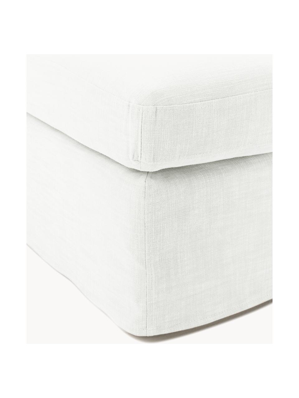 Pouf avec revêtement amovible Russell, Tissu blanc cassé, larg. 103 x prof. 103 cm