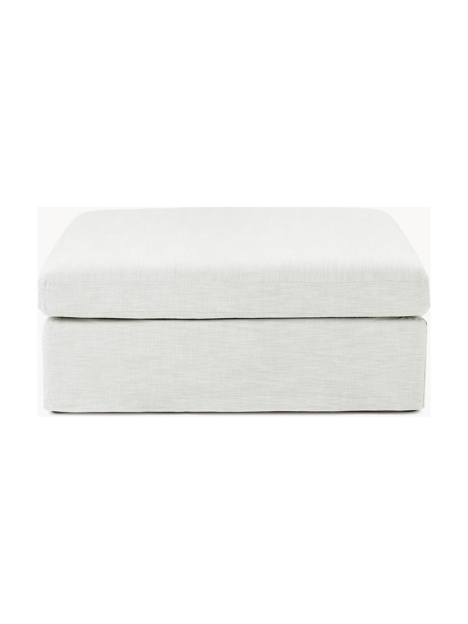 Sofa-Hocker Russell mit abnehmbaren Bezügen, Bezug: 100% Baumwolle Der strapa, Gestell: Massives Kiefernholz, Spe, Webstoff Off White, B 103 x T 103 cm