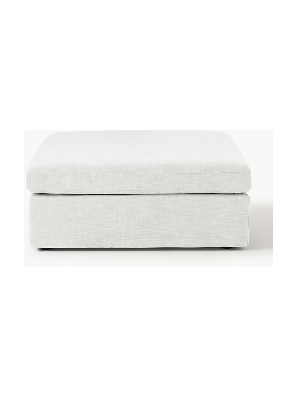 Sofa-Hocker Russell mit abnehmbaren Bezügen, Bezug: 100% Baumwolle Der strapa, Gestell: Massives Kiefernholz, Spe, Füße: Kunststoff Dieses Produkt, Webstoff Off White, B 103 x T 103 cm