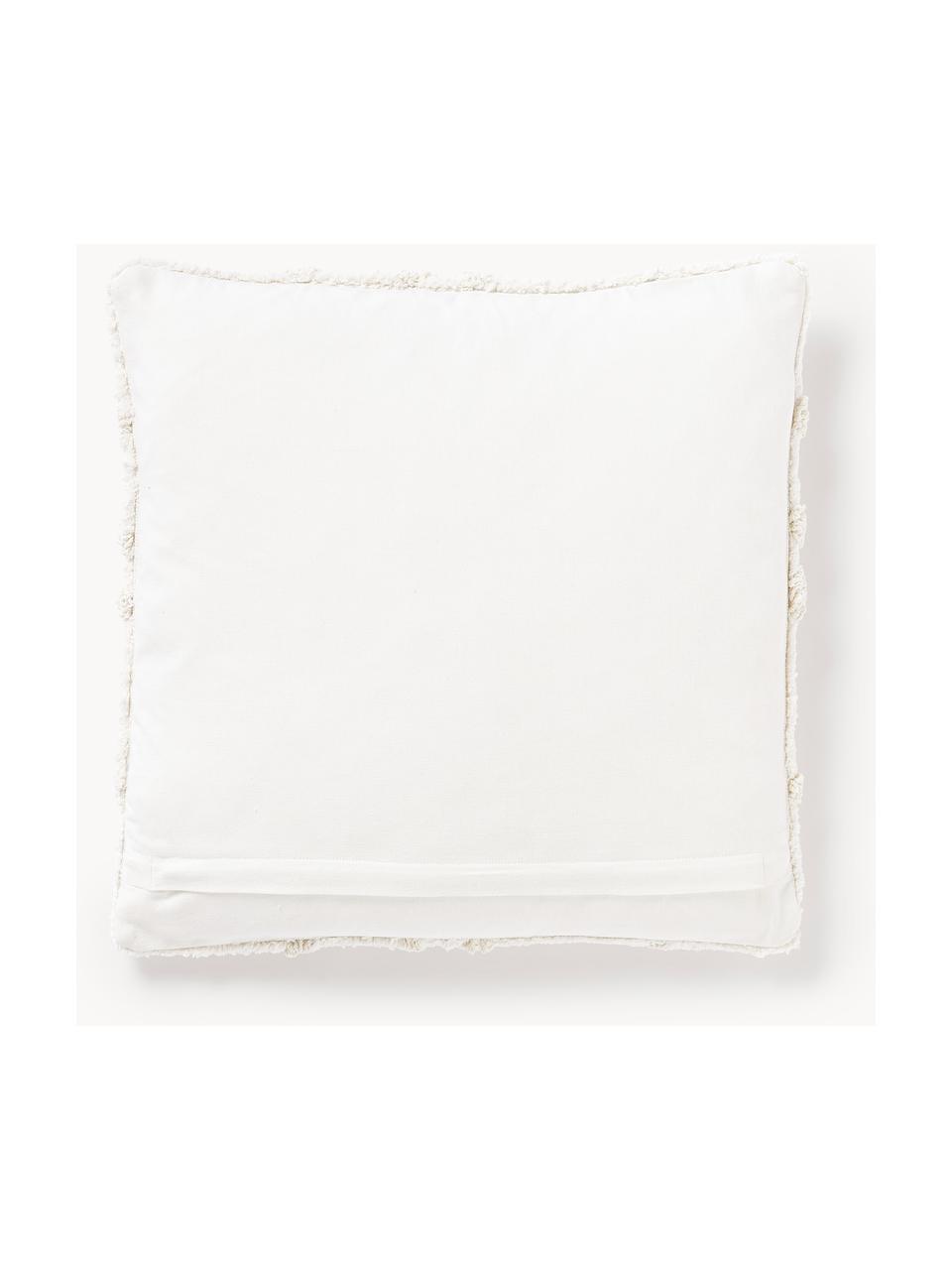 Bavlnený poťah na vankúš s kockovaným vzorom Sloane, 93 % bavlna, 6 % polyester, 1 % viskóza, Lomená biela, Š 50 x D 50