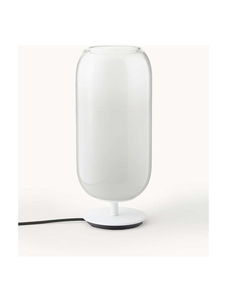 Lampe à poser soufflée bouche Gople, tailles variées, Blanc, Ø 21 x haut. 49 cm