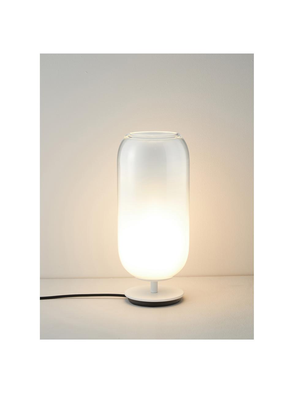 Lampe à poser soufflée bouche Gople, tailles variées, Blanc, Ø 21 x haut. 49 cm