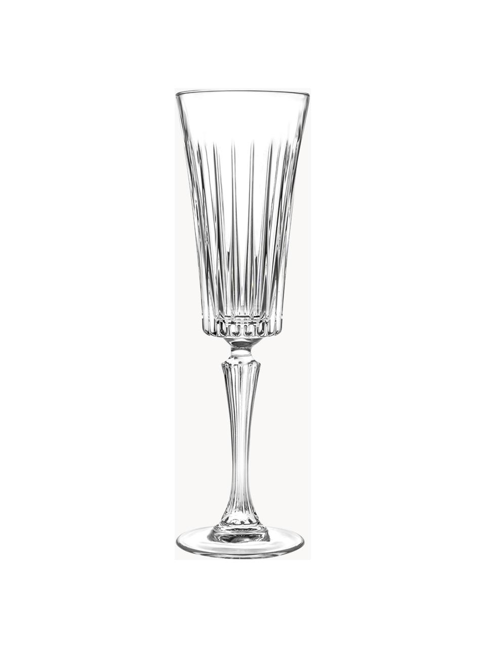 Křišťálové sklenice na sekt Timeless, 6 ks, Křišťál Luxion, Transparentní, Ø 7 cm, V 24 cm, 210 ml