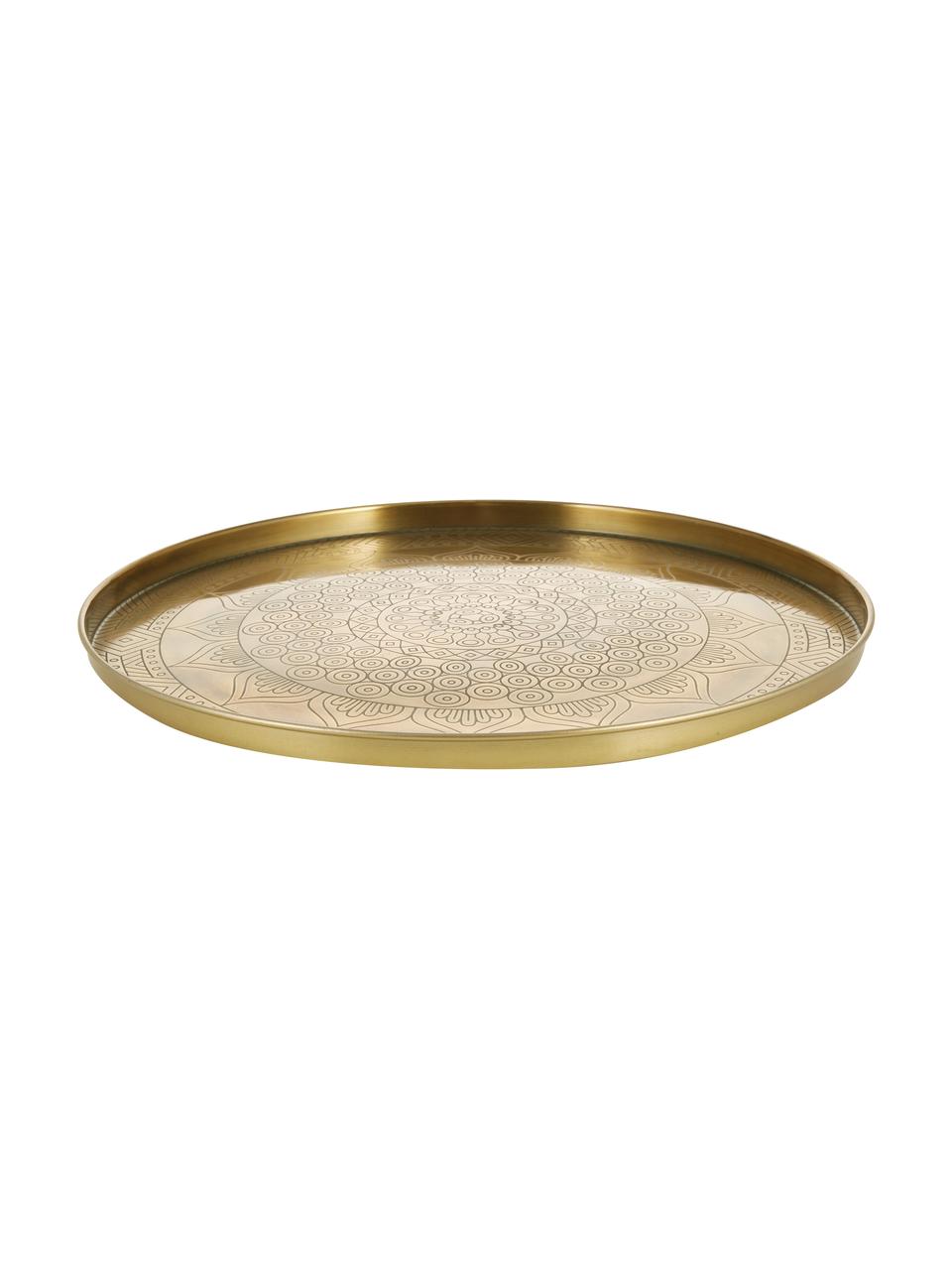 bloomingville plateau rond metal aluminium dore martele - Kdesign