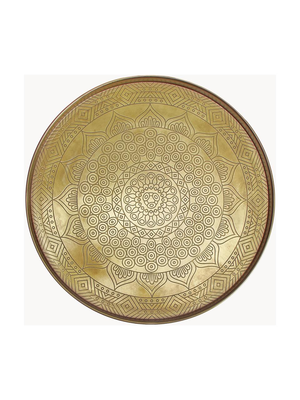 Bandeja decorativa grande de metal Conan, Metal recubierto, Dorado, Ø 40 cm