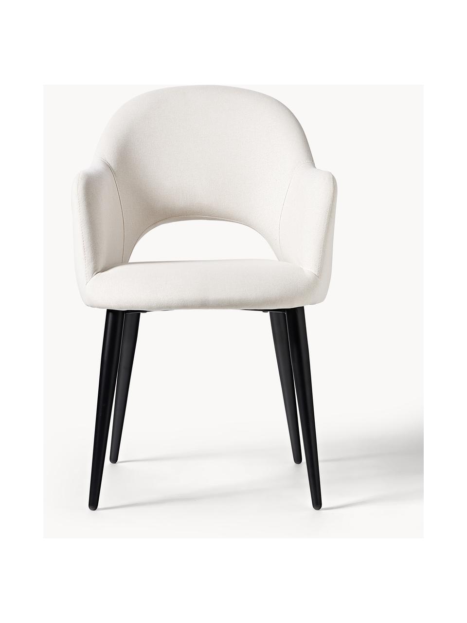 Chaise rembourrée Rachel, Tissu blanc crème, larg. 55 x prof. 65 cm