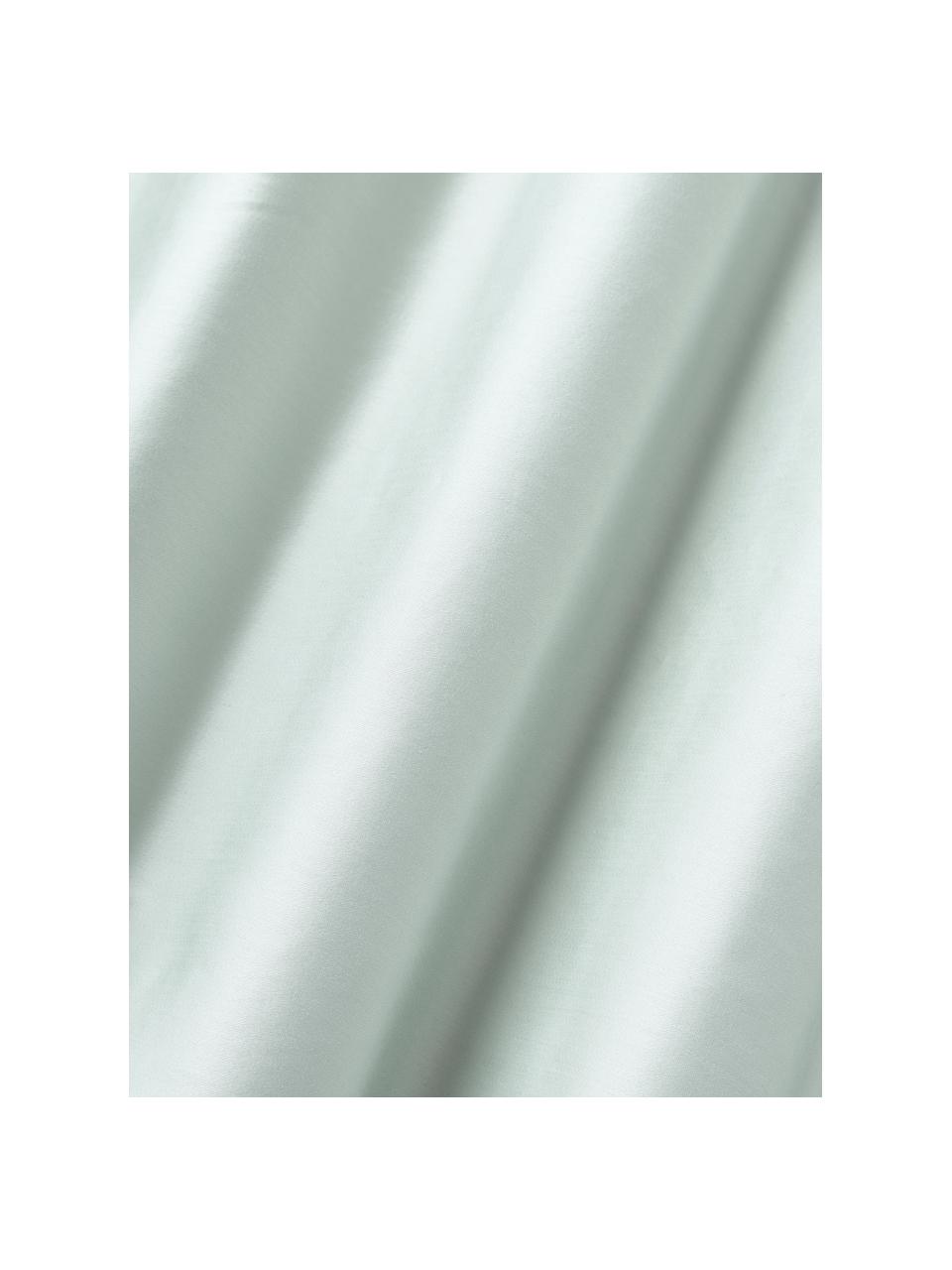 Lenzuolo con angoli boxspring in raso di cotone Comfort, Verde salvia, Larg. 90 x Lung. 200 cm, Alt. 35 cm