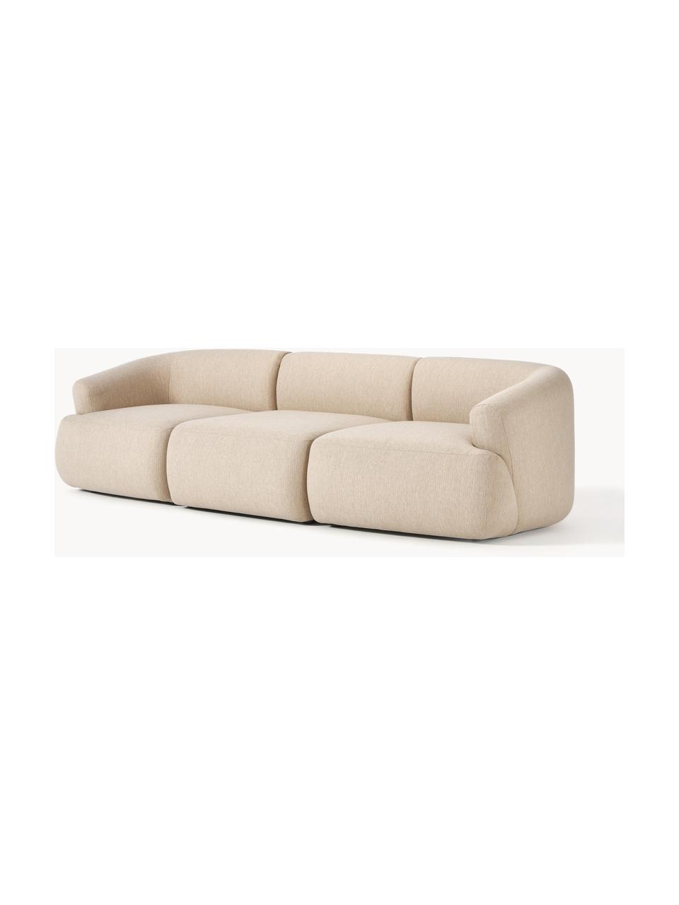 Modulares Sofa Sofia (3-Sitzer), Bezug: 100 % Polypropylen Der ho, Gestell: Fichtenholz, Spanplatte, , Füße: Kunststoff Dieses Produkt, Webstoff Hellbeige, B 277 x T 103 cm