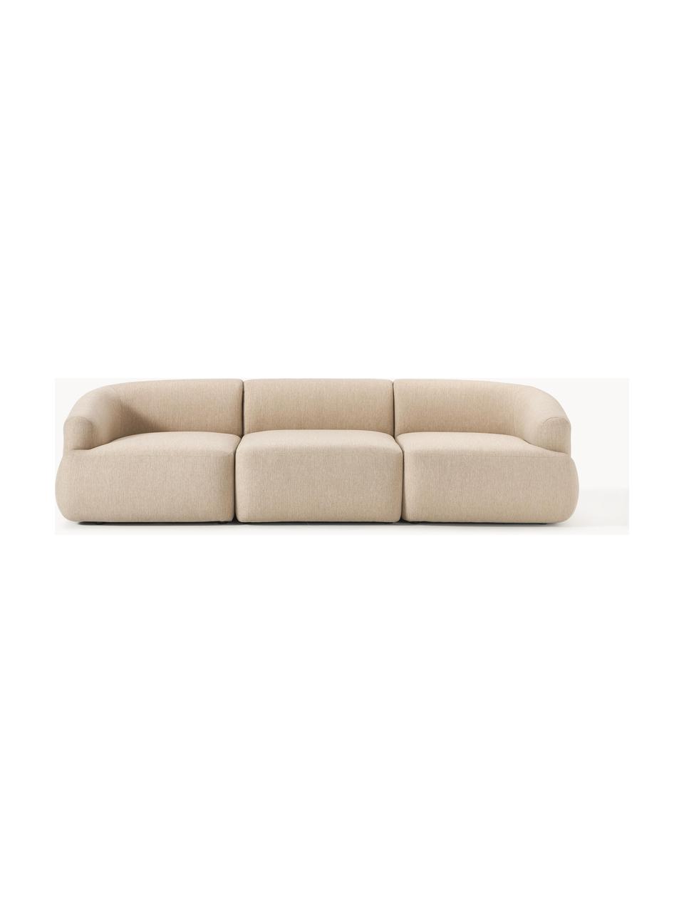 Modulares Sofa Sofia (3-Sitzer), Bezug: 100 % Polypropylen Der ho, Gestell: Fichtenholz, Spanplatte, , Füße: Kunststoff Dieses Produkt, Webstoff Hellbeige, B 277 x T 103 cm