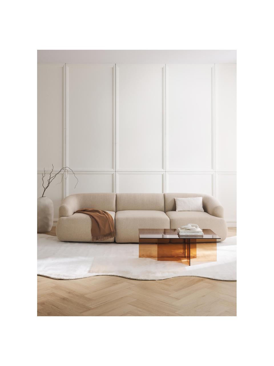 Sofá modular Sofia (3 plazas), Tapizado: 100% polipropileno Alta r, Estructura: madera de pino macizo, ag, Patas: plástico Este producto es, Tejido beige claro, An 277 x F 103 cm