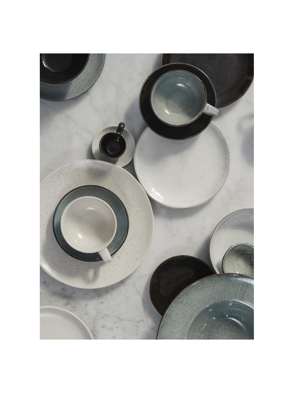 Ručně vyrobené hluboké talíře Nordic Sea, 4 ks, Kamenina, Odstíny šedé a modré, Ø 29 cm, V 7 cm