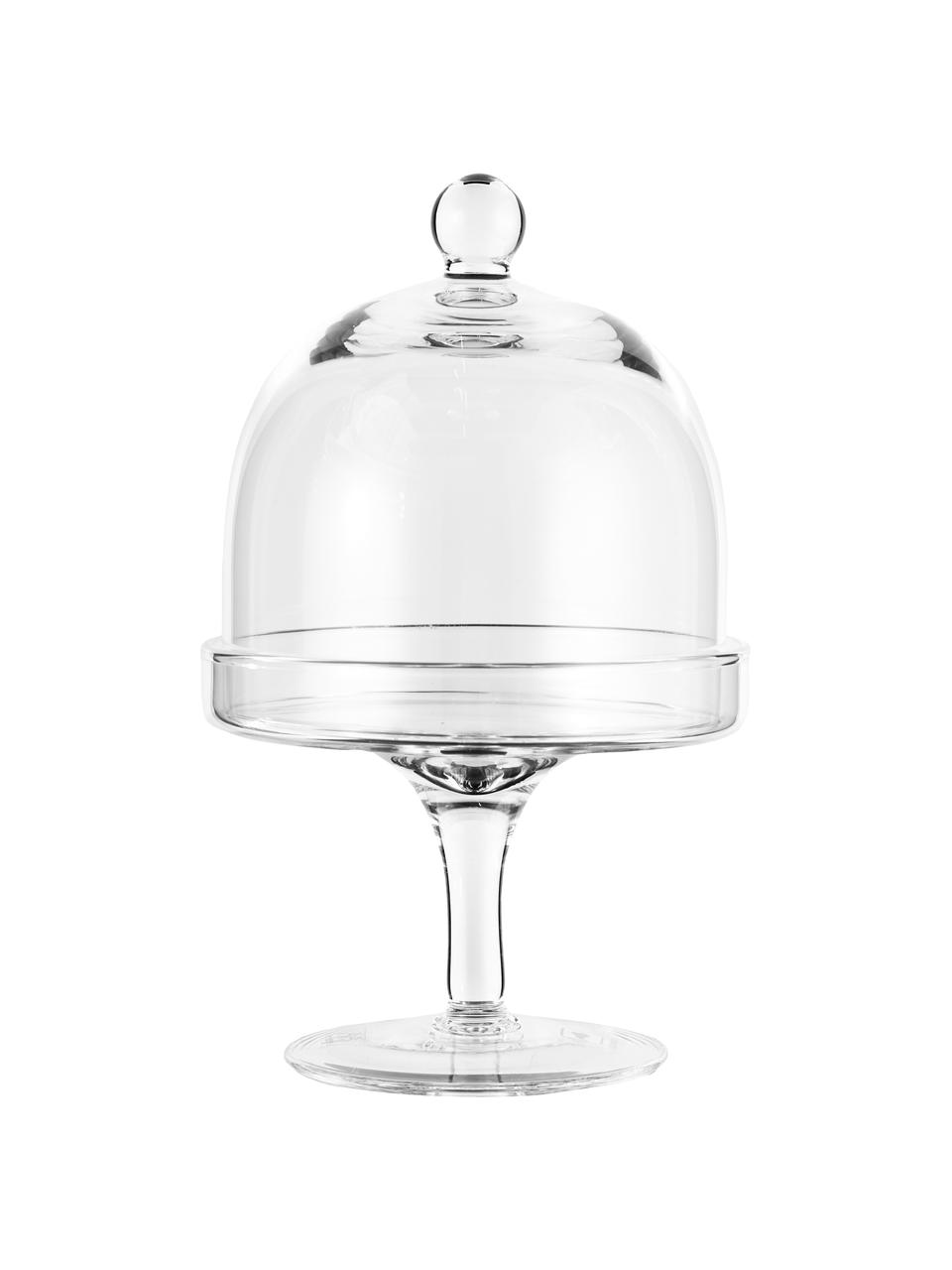 Campana fuente para postre pequeña de vidrio Dolce, Vidrio, Transparente, Al 20 cm