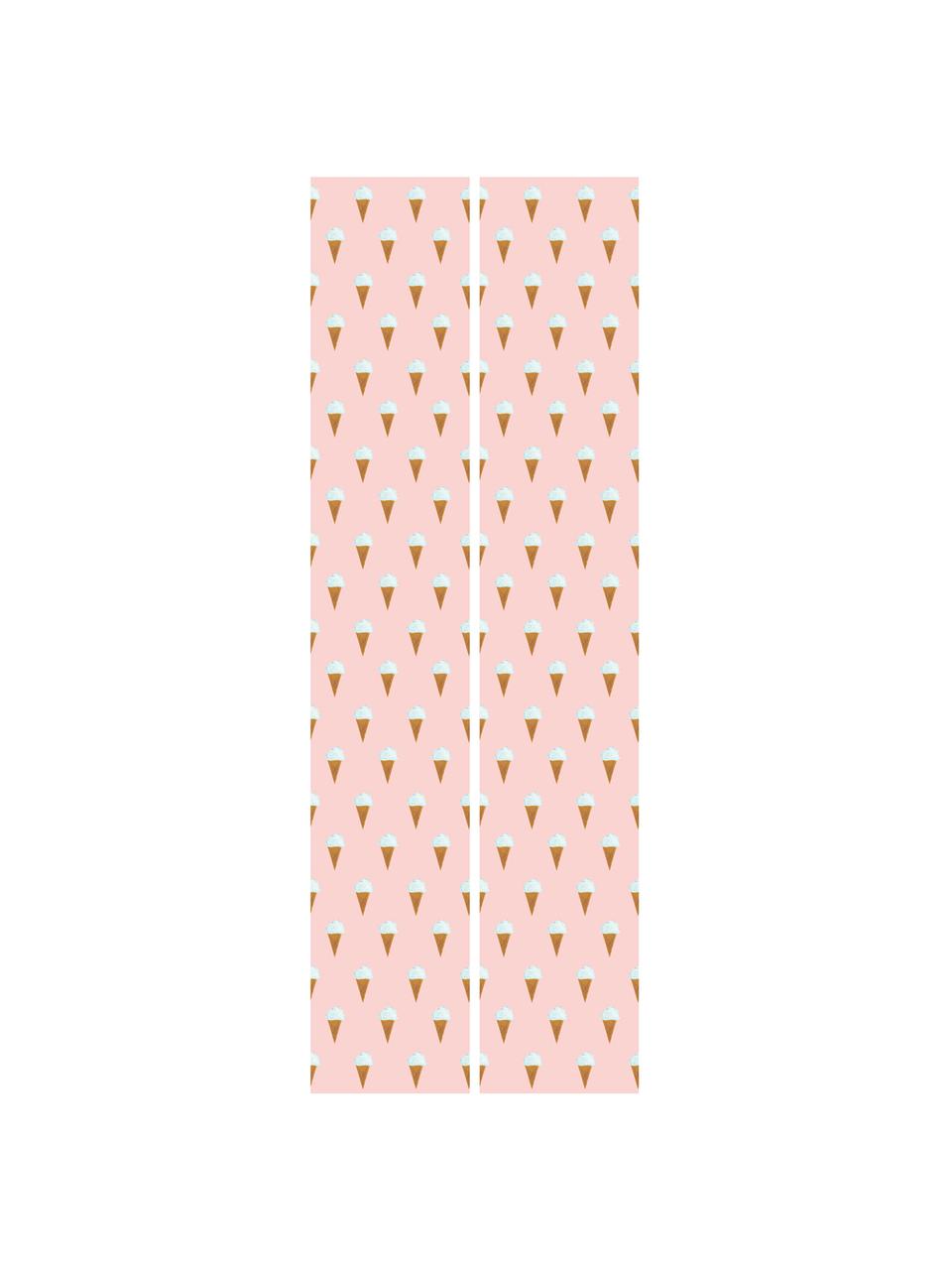 Papier peint Ice Cream, Papier, mat, 165 g/m², Rose, blanc, brun, larg. 97 x haut. 280