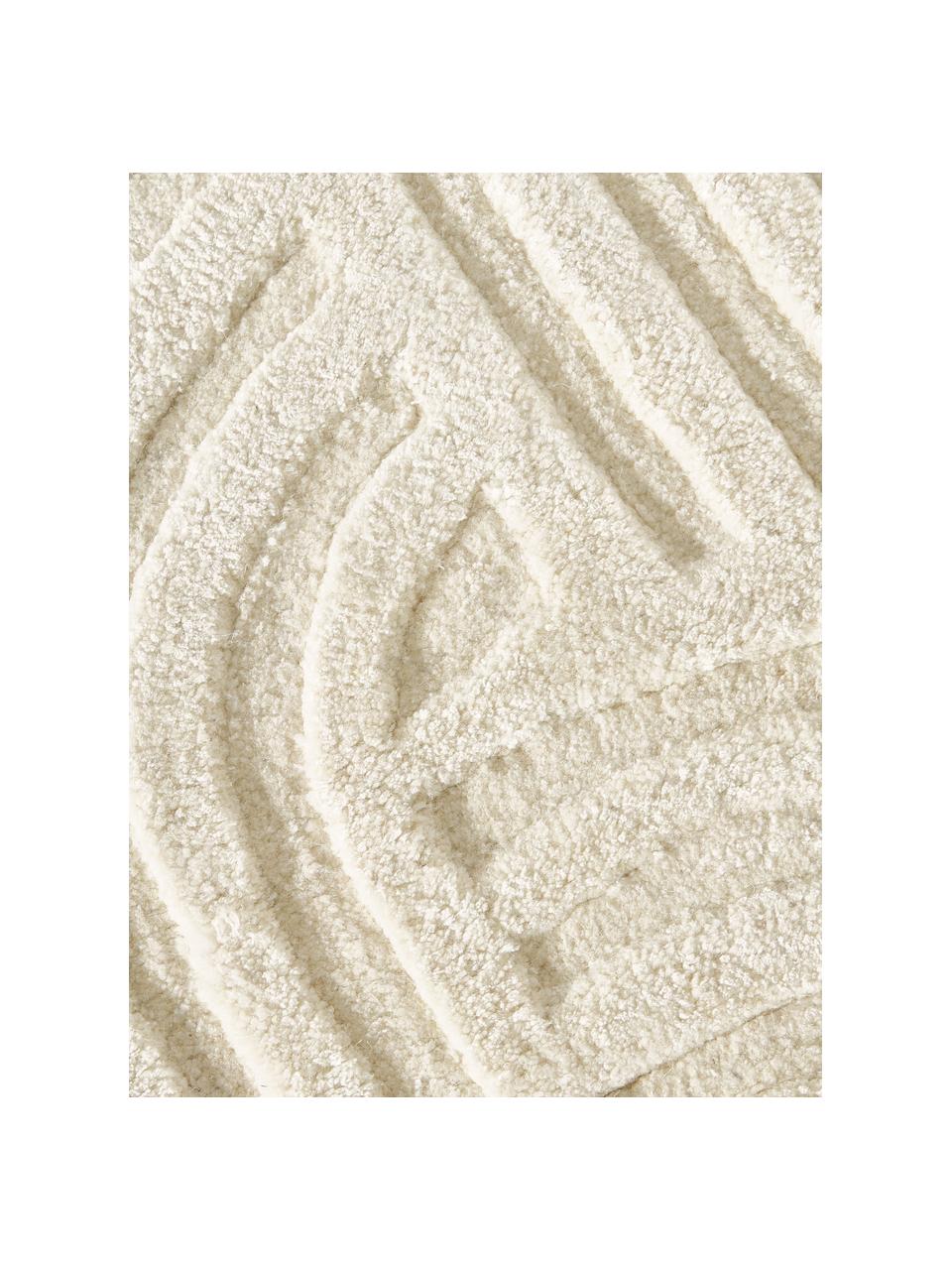 Alfombra de lana texturizada Koli, Parte superior: 37% lana con certificado , Off White, An 160 x L 230 cm (Tamaño M)