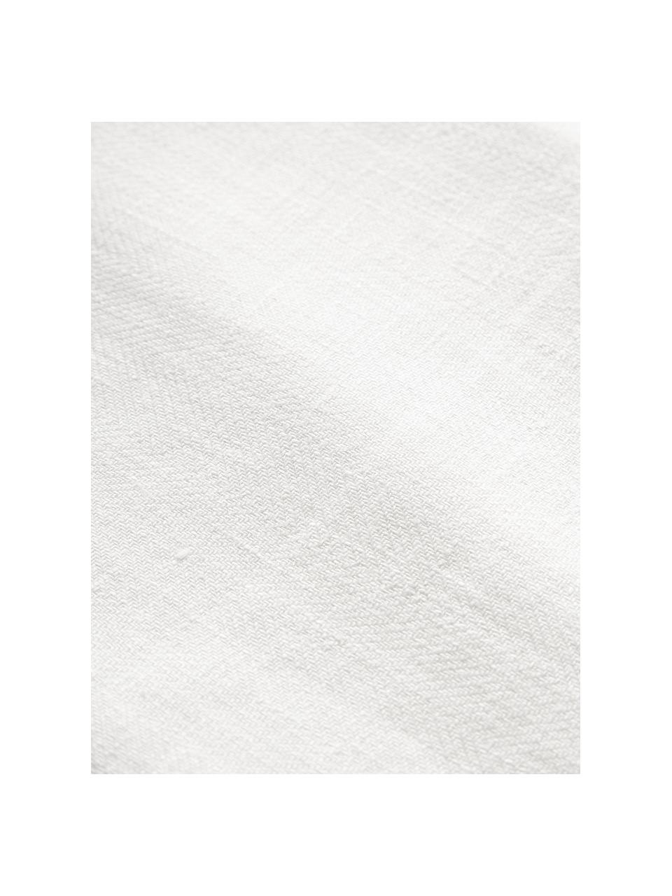 Ľanový stolový behúň s lemovaním Vilnia, 100 % ľan, Biela, čierna, Š 50 x D 150 cm