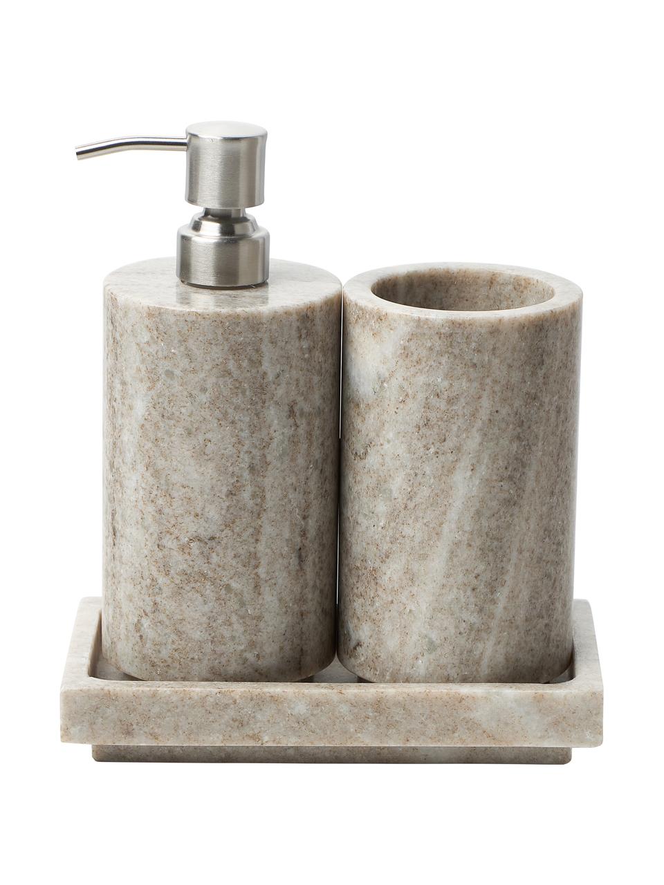 Marmeren zeepbakje Simba, Marmer, Beige, gemarmerd, B 18 x H 3 cm