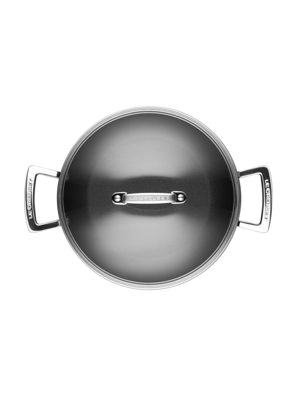 Padella professionale con rivestimento antiaderente e coperchio in vetro James, Coperchio: vetro, Nero, Ø 24 x Alt. 14 cm