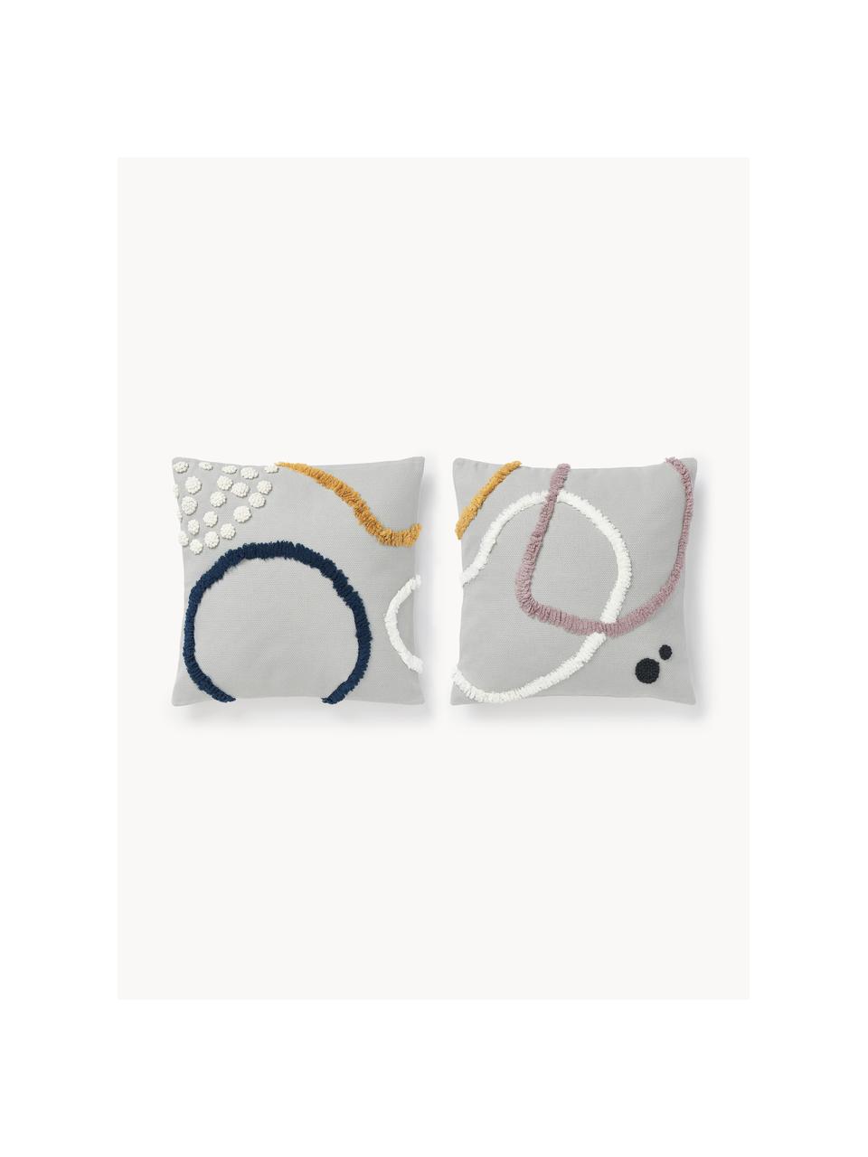 Set 2 federe arredo con motivo astratto Pablo, 100% cotone, Multicolore, Larg. 45 x Lung. 45 cm