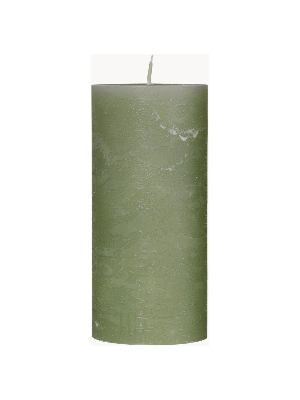 Ręcznie wykonana świeca pieńkowa Rustic, Parafina, Zielony, Ø 7 x W 15 cm