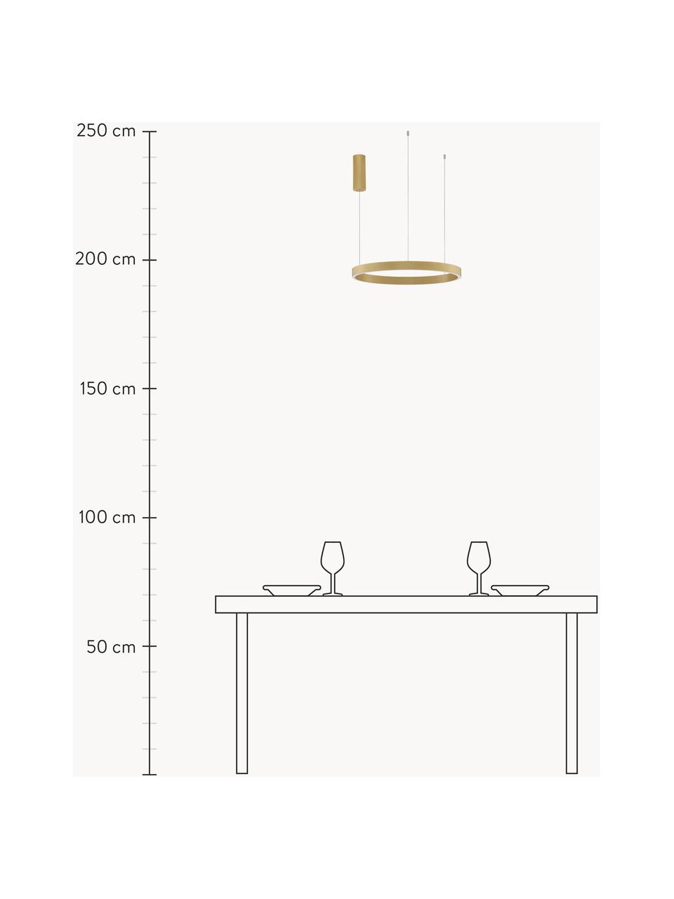 Grosse Dimmbare LED-Pendelleuchte Elowen, verschiedene Grössen, Goldfarben, Ø 60 x H 5 cm