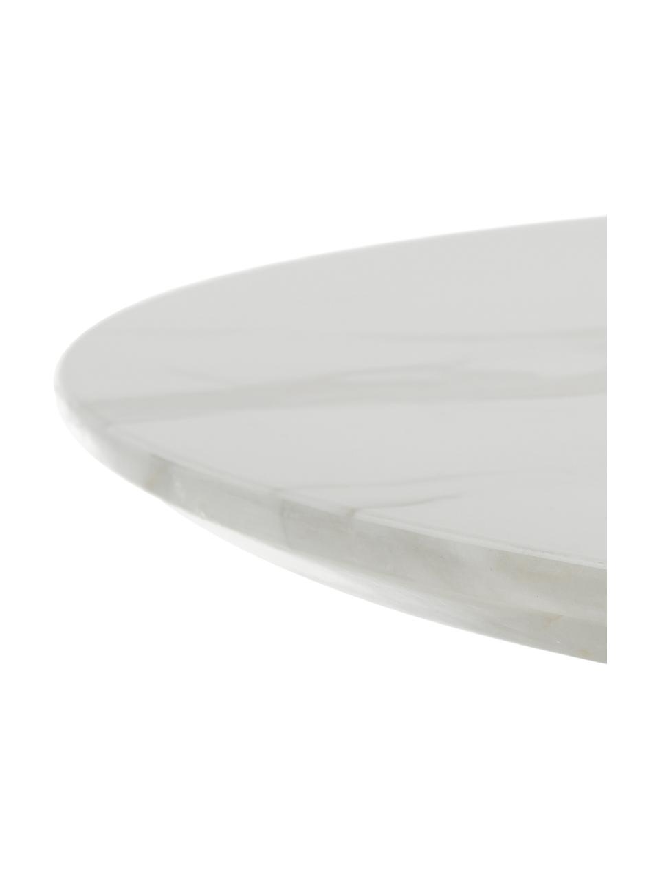 Runder Esstisch Karla in Marmor-Optik, Tischplatte: Mitteldichte Holzfaserpla, Weiß, marmoriert, Ø 90 cm