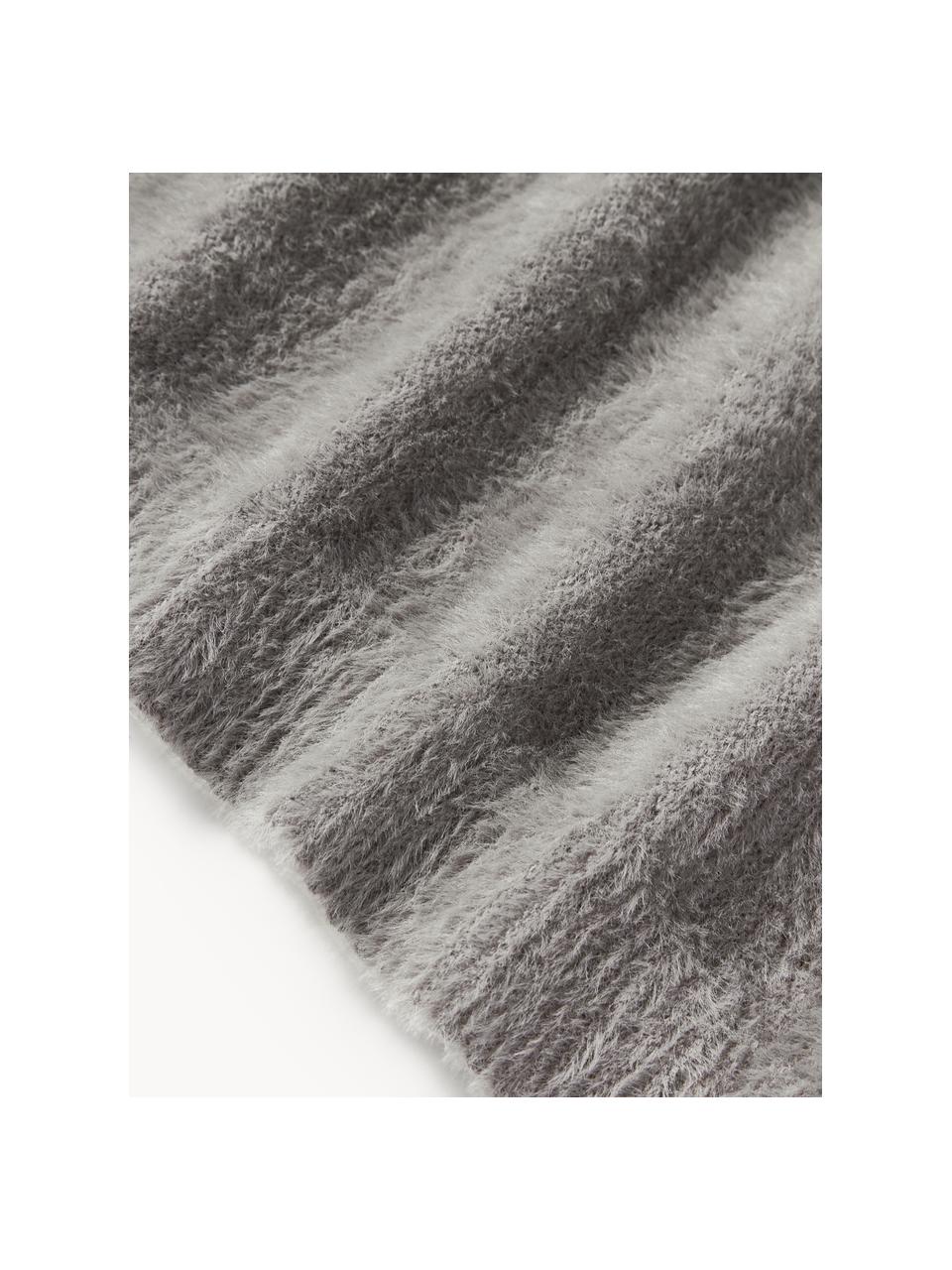 Coperta morbida Vanja, 100% nylon, Grigio scuro, Larg. 130 x Lung. 170 cm